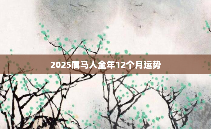 2025属马人全年12个月运势
