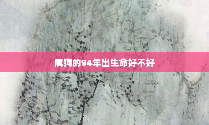 属狗的94年出生命好不好