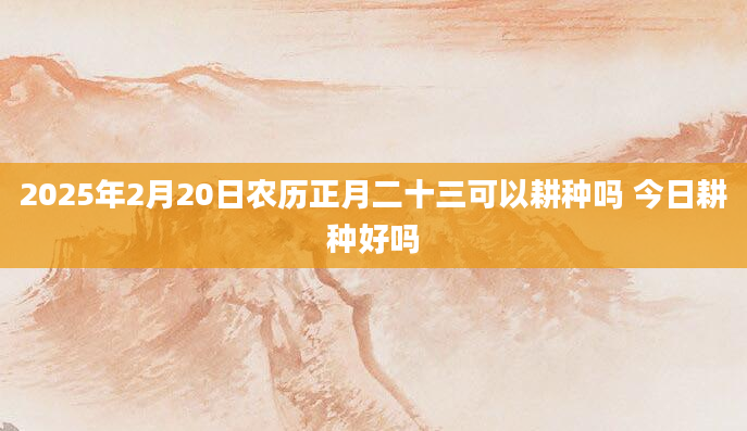 2025年2月20日农历正月二十三可以耕种吗 今日耕种好吗
