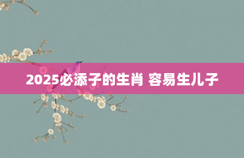 2025必添子的生肖 容易生儿子