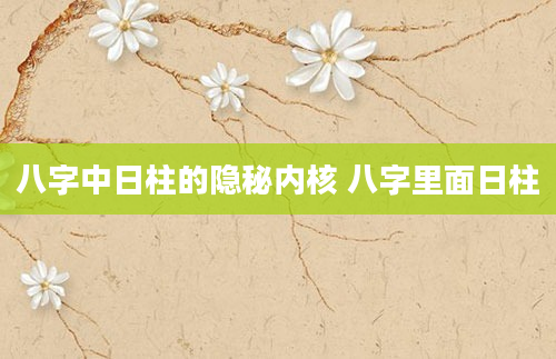 八字中日柱的隐秘内核 八字里面日柱