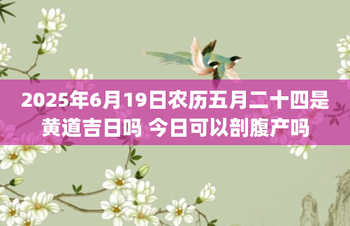 2025年6月19日农历五月二十四是黄道吉日吗 今日可以剖腹产吗
