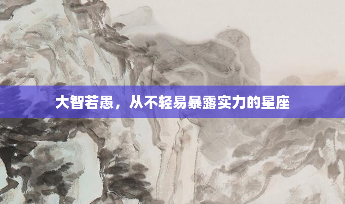 大智若愚,从不轻易暴露实力的星座