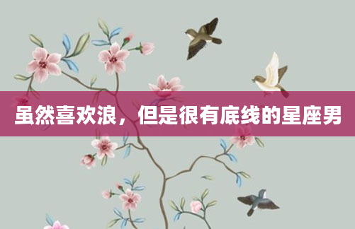 虽然喜欢浪,但是很有底线的星座男