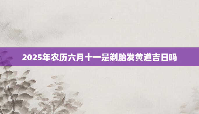 2025年农历六月十一是剃胎发黄道吉日吗