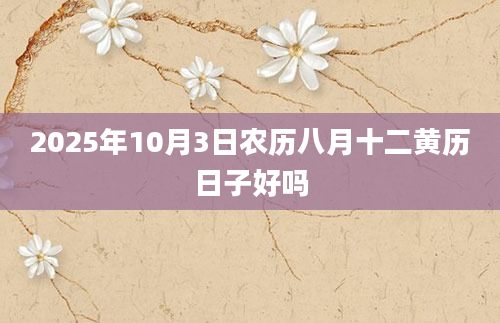 2025年10月3日农历八月十二黄历日子好吗