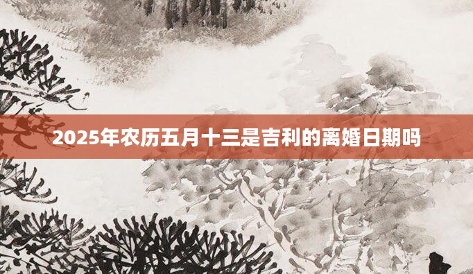 2025年农历五月十三是吉利的离婚日期吗